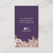 Roos Gold Floral Nail Pools Paars Manicurist Visitekaartje (Achterkant)