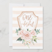 Roos Gold Floral Onederful Birthday Uitnodiging (Achterkant)