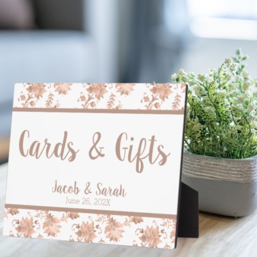 Roos Gold Floral op White Wedding Table Fotoplaat