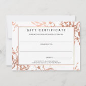 Roos Gold Floral Pattern Cadeaubon (Achterkant)