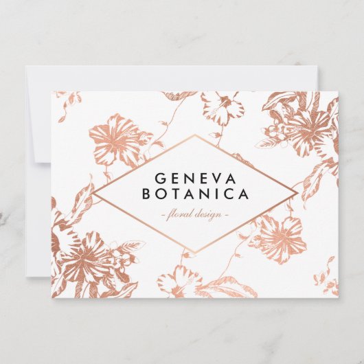 Roos Gold Floral Pattern Cadeaubon (Voorkant)