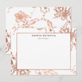  Roos Gold Floral Pattern Kaart (Voorkant / Achterkant)