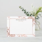  Roos Gold Floral Pattern Kaart (Staand voorkant)