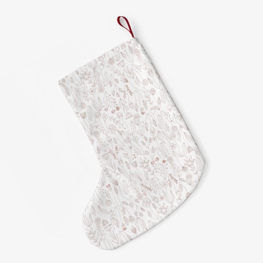 Roos Gold Floral Pattern Kleine Kerstsok (Achterkant (Hangend))