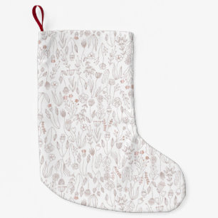 Roos Gold Floral Pattern Kleine Kerstsok