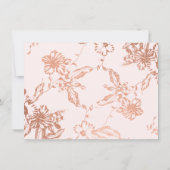 Roos Gold Floral Pattern roze Note Kaart (Achterkant)