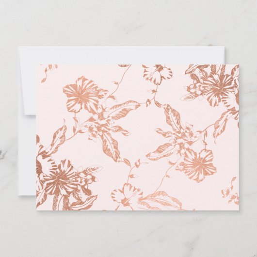 Roos Gold Floral Pattern roze Note Kaart (Achterkant)