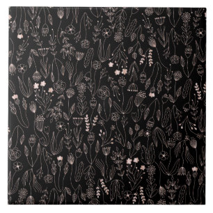 Roos Gold Floral Pattern Tegeltje