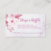 Roos Gold Floral Pink Baby shower Diaper Raffle