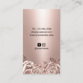 Roos Gold Floral-Poolse botenbotenboeg Visitekaartje (Achterkant)