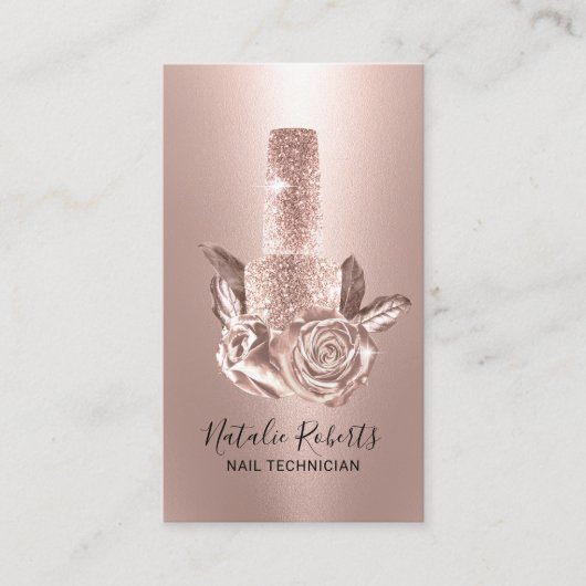 Roos Gold Floral-Poolse botenbotenboeg Visitekaartje (Voorkant)