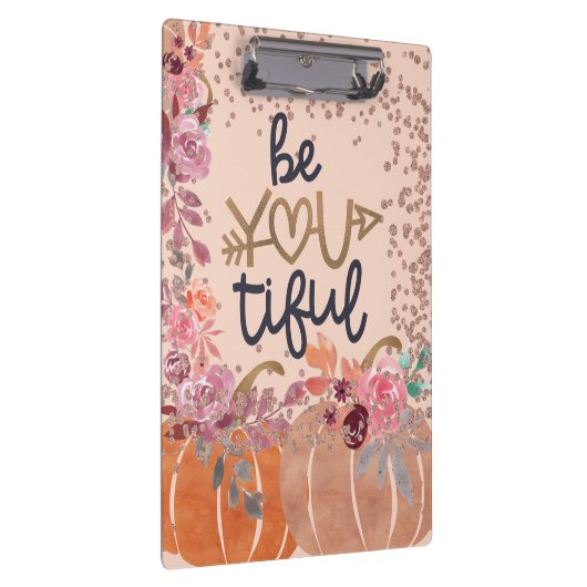 Roos Gold Floral Pumpkins Klembord (Rechts)