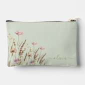 Roos Gold Floral Sage Green Gold Naam Monogram Etui (Achterkant)