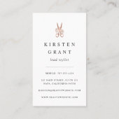 Roos Gold Floral Scissors Logo Haarstylist Visitekaartje (Achterkant)