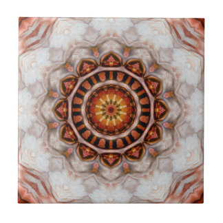 Roos Gold Floral Star Geometric Pattern Tegel Tegeltje