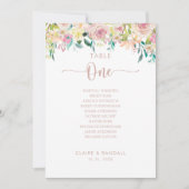 Roos Gold Floral Tabel Nummer 1 Kaart (Voorkant)