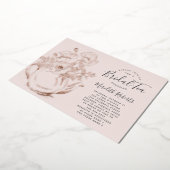 Roos Gold Floral Teapot Blush Pink Bridal Tea Real Folie Uitnodiging (Gedraaid)