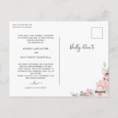 Roos Gold Floral Uitstel huwelijksaankondiging Briefkaart (Achterkant)