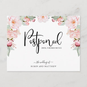 Roos Gold Floral Uitstel huwelijksaankondiging Briefkaart
