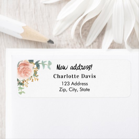 Roos Gold Floral verplaatst nieuw adres Etiket (Insitu)