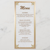 Roos Gold Floral Weddenschappen Reception Menu (Voorkant)