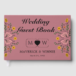 Roos Gold Floral Wedding Guest Book Gastenboek