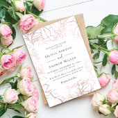 Roos Gold Floral Wedding Kaart