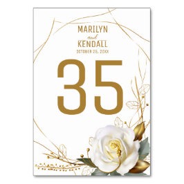 Roos Gold Floral Wedding Kaart