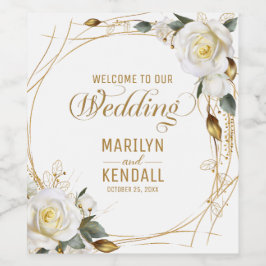 Roos Gold Floral Wijn Etiket