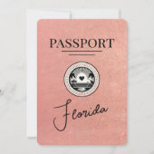 Roos Gold Florida Passport Bewaar de datum Save The Date (Voorkant)