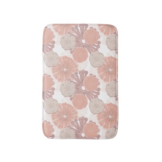 Roos Gold Flower Pattern Badmat (Voorkant Verticaal)