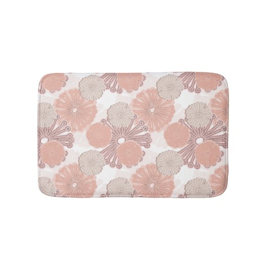 Roos Gold Flower Pattern Badmat (Voorkant)