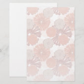 Roos Gold Flower Pattern Briefpapier (Voorkant / Achterkant)