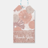 Roos Gold Flower Pattern Cadeaulabel (Voorkant)