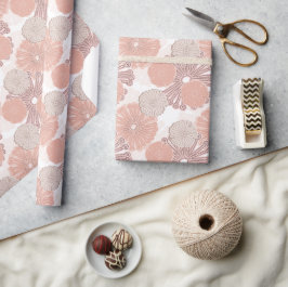 Roos Gold Flower Pattern Cadeaupapier