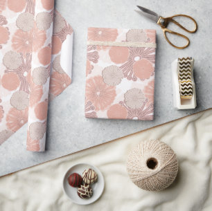 Roos Gold Flower Pattern Cadeaupapier