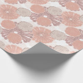 Roos Gold Flower Pattern Cadeaupapier (Hoek)