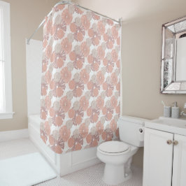 Roos Gold Flower Pattern Douchegordijn