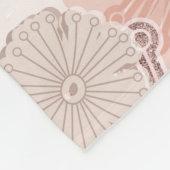 Roos Gold Flower Pattern Fleece Deken (Hoek)