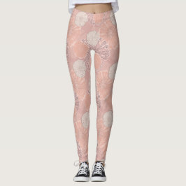 Roos Gold Flower Pattern Leggings