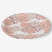 Roos Gold Flower Pattern Papieren Bordje (Gekanteld)