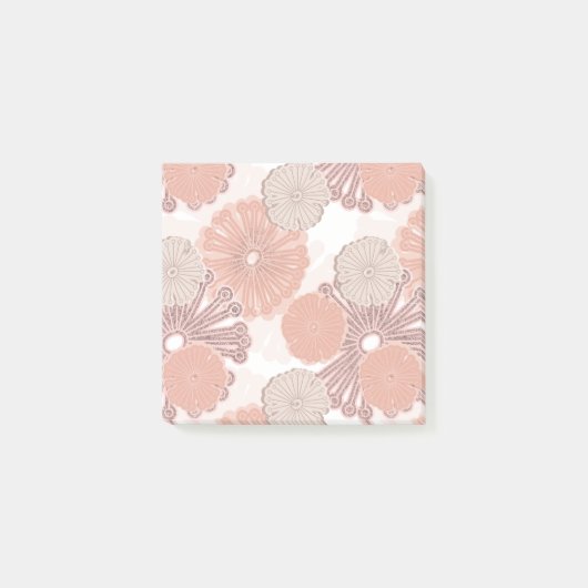 Roos Gold Flower Pattern Post-it® Notes (Voorkant)