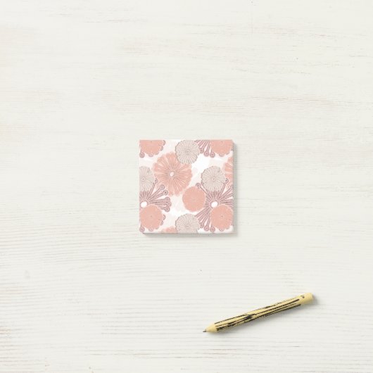 Roos Gold Flower Pattern Post-it® Notes (Op bureau)