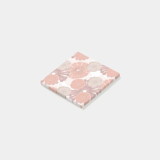 Roos Gold Flower Pattern Post-it® Notes (Schuin)