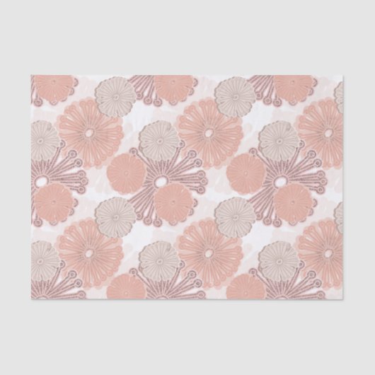 Roos Gold Flower Pattern Tissuepapier (Voorkant)