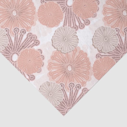 Roos Gold Flower Pattern Tissuepapier (Detail)