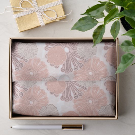 Roos Gold Flower Pattern Tissuepapier (Geschenk)