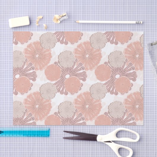 Roos Gold Flower Pattern Tissuepapier (Craft)