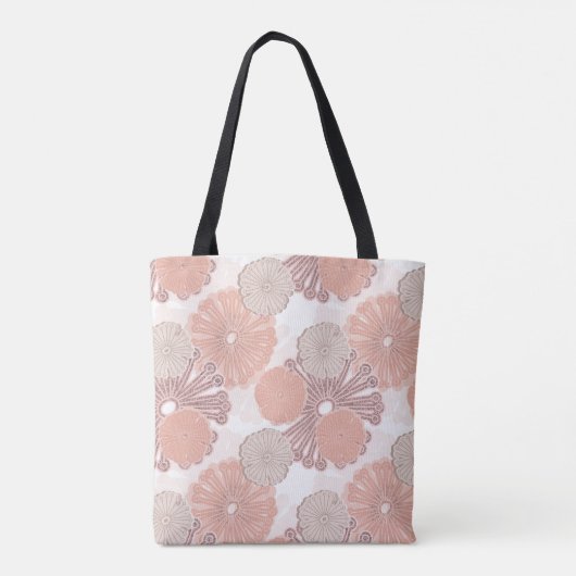 Roos Gold Flower Pattern Tote Bag (Achterkant)
