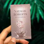 Roos Gold Flower Splash Hair Stylist Makeup Artist Visitekaartje